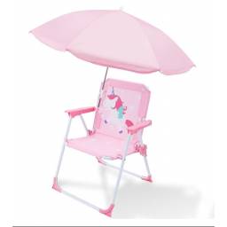 Silla infantil plegable unicornio rosa 38x23x52cm.