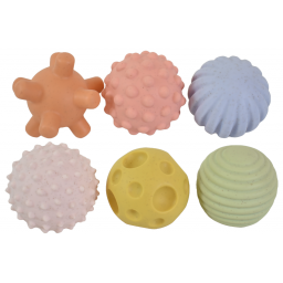 Pelotas infantiles sensoriales x6 unidades 6cm.