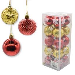 Bolas de navidad rojo y dorado 5cm x20 unidades