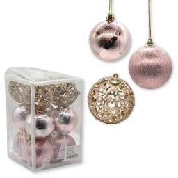 Bolas de navidad champagne 6cm x12 unidades 