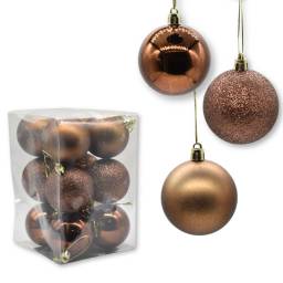 Bolas de navidad marrn 5cm x12 unidades