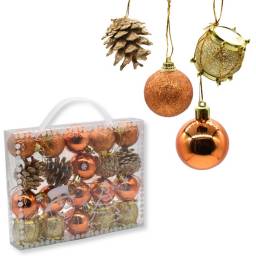 Bolas y adornos de navidad naranja y dorado 4cm x20 unidades