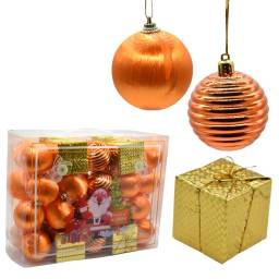 Bolas y adornos de navidad naranja 6cm x40 unidades 