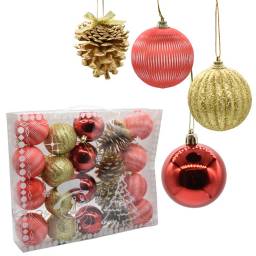 Bolas y adornos de navidad rojo 6cm x20 unidades