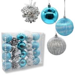 Bolas y adornos de navidad celeste 6cm x20 unidades