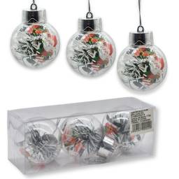 Bolas de navidad transparentes 6cm x3 unidades