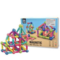 Juego de bolas y varillas de construccin magnticos 64pcs