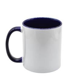 Taza combinada blanca con azul 8x9.5cm