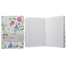 Libreta rayada tapadura con estampas de flores A5