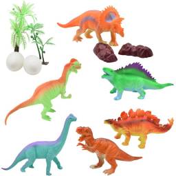 Set de dinosaurios de goma con chifle