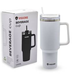 Vaso trmico Vigore con tapa y sorbito blanco 1200ml