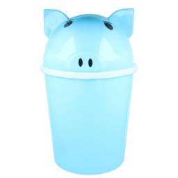 Papelera para residuos diseo cerdito celeste 12 L