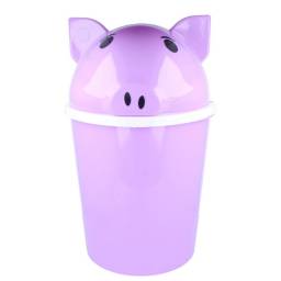 Papelera para residuos diseo cerdito violeta 12 L