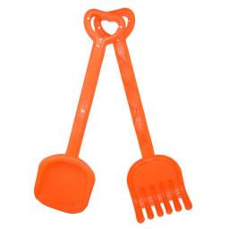 Set de pala y rastrillo de playa naranja 40cm