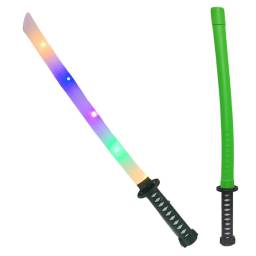 Espada de juguete luminosa con funda verde 67cm