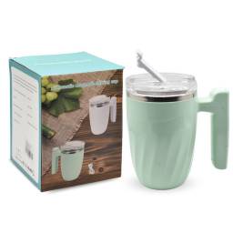 Taza trmica auto revolvedora verde con mango 380ml 