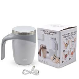 Taza trmica auto revolvedora gris con mango 380ml 