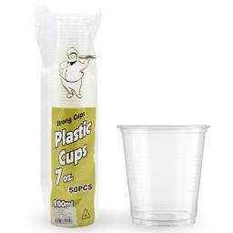 Vaso plstico descartable transparente 200ml x50 unidades