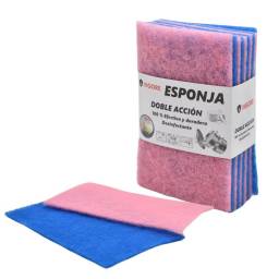 Esponjas de fibra rosa y azul Vigore x10 unidades