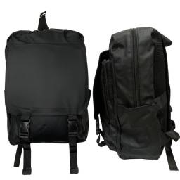 Mochila forrada impermeable negra con solapa 42x39x15cm