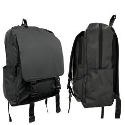 Mochila forrada impermeable gris con solapa 42x39x15cm