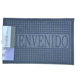 Alfombra antideslizante gris bienvenido 58x38cm