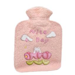 Mini bolsa para agua caliente forrada 600ml rosa