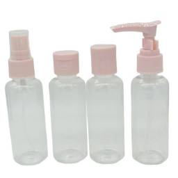 Set de recipientes para viaje 4pcs 12.5cm. Rosa