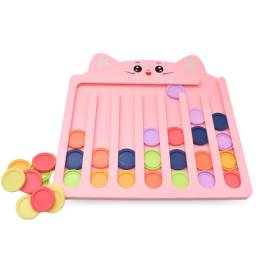 Juego infantil tablero con fichas 25x27cm. Rosado