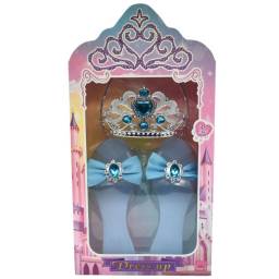 Set infantil de princesa zapato con corona azul 30x18cm