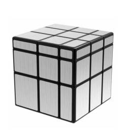 Cubo mgico espejado 6cm. Plateado