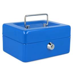 Caja de seguridad metlica azul 20 x 16 x 9 cm