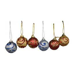 Bolas de navidad con glitter 4cm x 6unidades