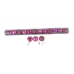 Bolas de navidad 3cm fucsia x12unidades