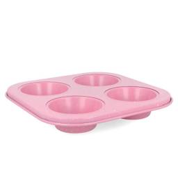 Asadera con moldes para cupcake 18cm. Rosado