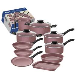 Batera de cocina Tramontina 10pcs linz rosa