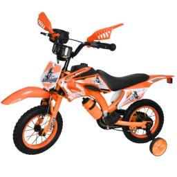 Bici moto rodado 12 con caramaola naranja