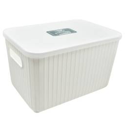 Caja plstica con tapa 36x26x24cm. Blanca