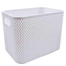 Canasto plstico calado blanco 22x15x16.5cm