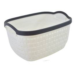 Canasto plstico con asas blanco 30x21x15cm