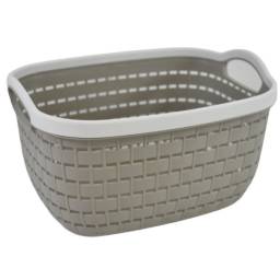 Canasto plstico con asas gris 30x21x15cm