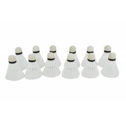 Pluma de bdminton blanca 12 pcs