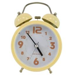 Reloj despertador redondo amarillo 14 cm