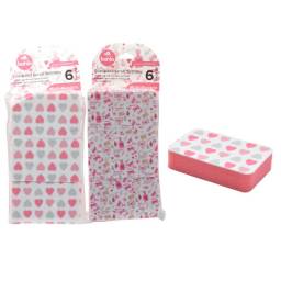 Set de esponjas estampadas x6 unidades rosa