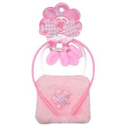 Set infantil de vincha cartera y gomas para pelo 20x11cm