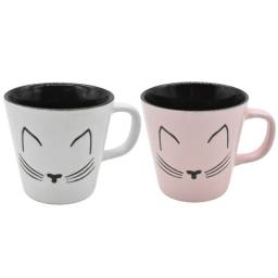 Taza de cermica con diseo de gatos 8x7.5cm