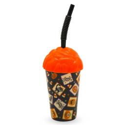 Vaso plstico con sorbito Halloween 380ml