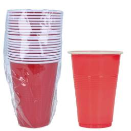 Vasos plsticos descartables rojos x20 unidades 450ml